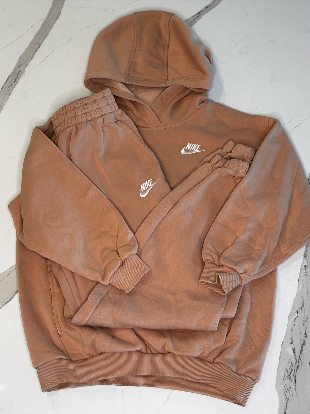 Nike Kids Hoodie and Joggers Set - Light Brown/Tan - Medium